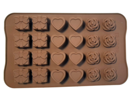 Eizook Silicone Praline Mould with 6 Hearts - 6 Packs - 6 Roses