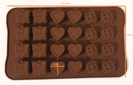 Eizook Silicone Praline Mould with 6 Hearts - 6 Packs - 6 Roses