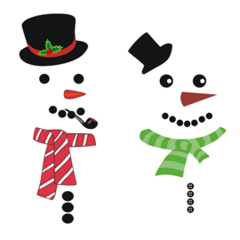 EIZOOK Set van 2 Sneeuwpop stickers