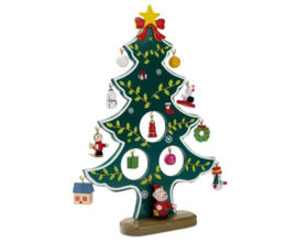Colourful Christmas tree with 12 pendants