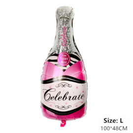 Party Ballon Set Sektflasche + Glas pink oder gold