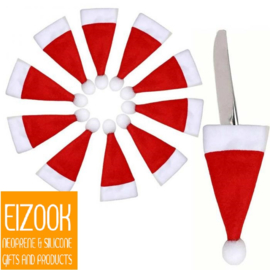 EIZOOK Multi functionele kerstmuts hoes voor bestek - 2 stuks