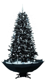 Sneeuwende kerstboom vanaf slechts: