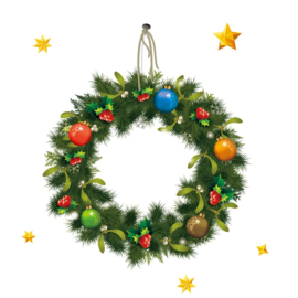 EIZOOK Window - Door Sticker Christmas wreath