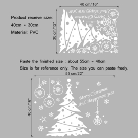 EIZOOK Raamsticker Kerstboom - Wit