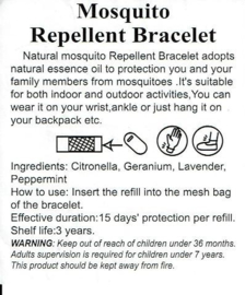 2 refills anti mosquito bracelet