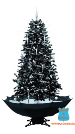 Sneeuwende kerstboom vanaf slechts: