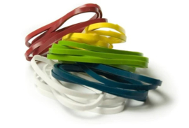 25 Re-usable Silicone bands cooking baking freezing  - 5 colors