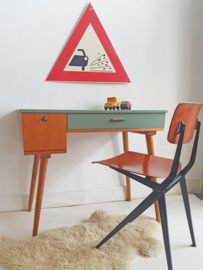Vintage houten bureau - Leem – nr19 - restyle