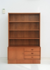 Wandkast – boekenkast met lades – jaren 60 vintage