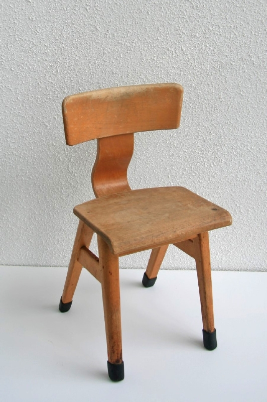 Kinderschoolstoel hout voor kleuter - 1 - vintage