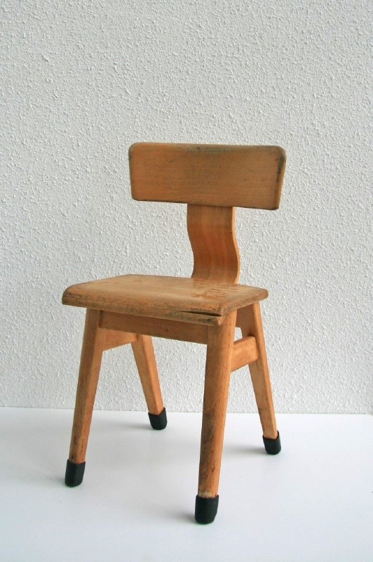 Kinderschoolstoel hout voor kleuter - 2 - vintage