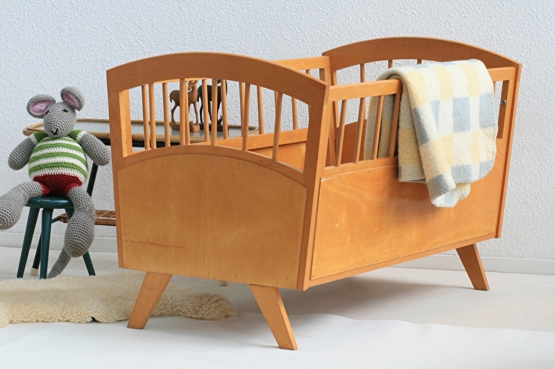 Vintage houten baby ledikantje - ROHE