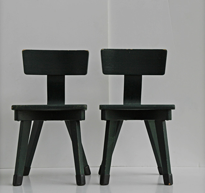 Verrassend Peuter school stoeltje – hout – donker groen - vintage | meubels HE-57