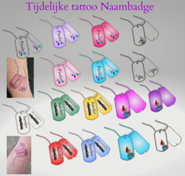 tijdelijke naambadge tattoo