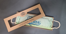 Luxe Katoenen Tarwe Nekkussen in Cadeau Verpakking - Lavendel - Blauwe Lucht Print