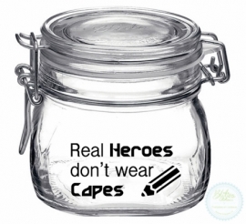 Weckpot met opdruk (0.5 liter) - Real Heroes...