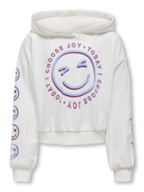 ONLY HOODIE SMILEY WHITE