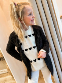 COSY LONG TEDDY VEST BLACK