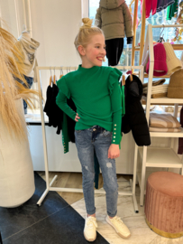 RUFFLE COLLETJE BUTTONS GREEN MAAT 4