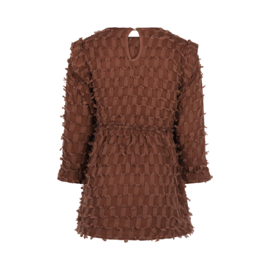 KOKO NOKO RUFFLE BROWN DRESS