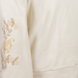 NO WAY MONDAY FLOWER SWEATER BEIGE