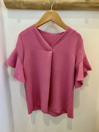 BLOUSE RUFFLES OLD PINK