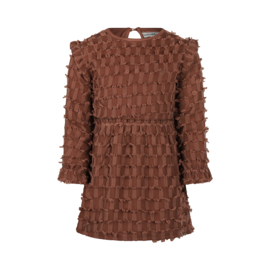 KOKO NOKO RUFFLE BROWN DRESS