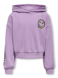 ONLY HOODIE SMILEY VIOLET