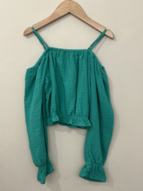 ONLY OFF SHOULDER RUFFLE GREEN