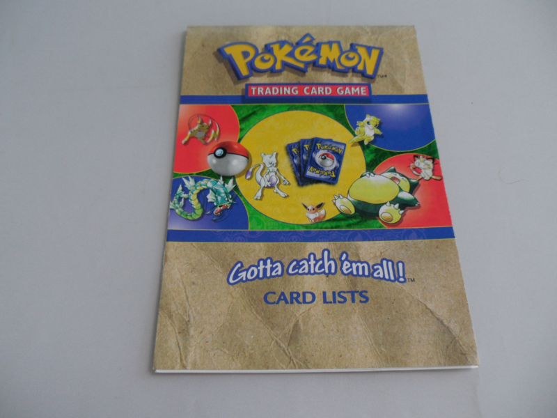 Pokémon Trading Card Game Card Lists Manuals Boxes