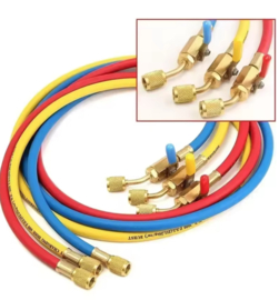 Slangenset 150 cm met kogel afsluiters voor manometer 1/4 - 1/4
