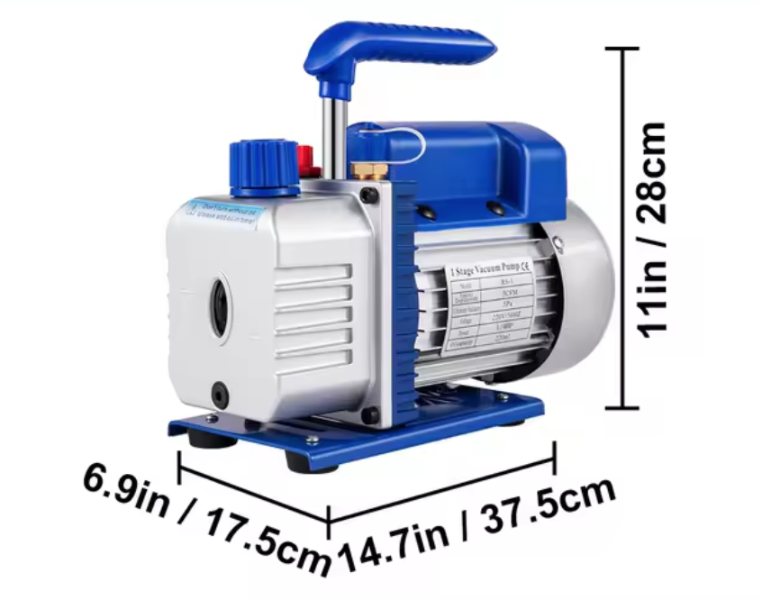 Vacuumpomp 1 traps, ideaal voor airco , plus vacuumpomp olie