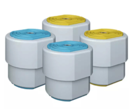 vibratiekit voor Airco machine blauw/geel, met veer, voor units tot 80 KG