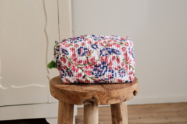 Quilted toilet bag - Pink flower