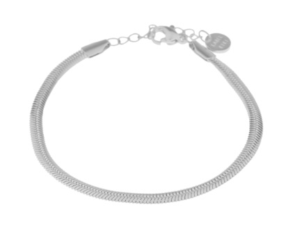 Label Kiki - Smooth snake bracelet zilver