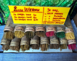 MIX losse wierookstokjes p/100 stokjes ( s.v.p. Zelf kiezen)