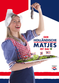 Poster Heringsmädchen 'Der Holländische Matjes ist da!'
