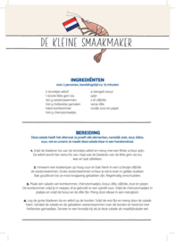 A5 flyers met 3 recepten van 'De kleine Smaakmaker' (100 stuks per variant)