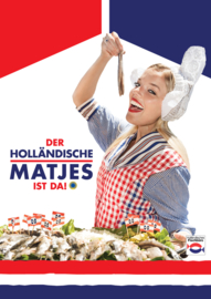 Poster Heringsmädchen 'Der Holländische Matjes ist da!'