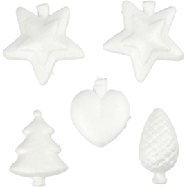 Kerstfiguren van Styropor - 5 st - 7 cm