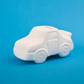 Spaarpot Auto - wit - 14 cm