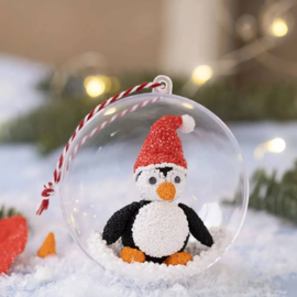 Kerstbal Pinguïn knutselen - Mini knutselset - 8 cm