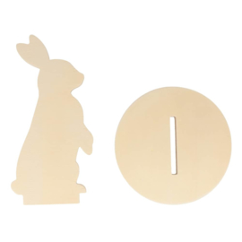 Houten Konijn op standaard - 22 cm