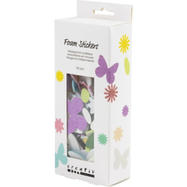 EVA Foam Glitter Vlinders en Bloemen | Zelfklevend | 120 st