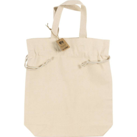Katoenen Tas met treksluiting - naturel - 38 x 34 cm