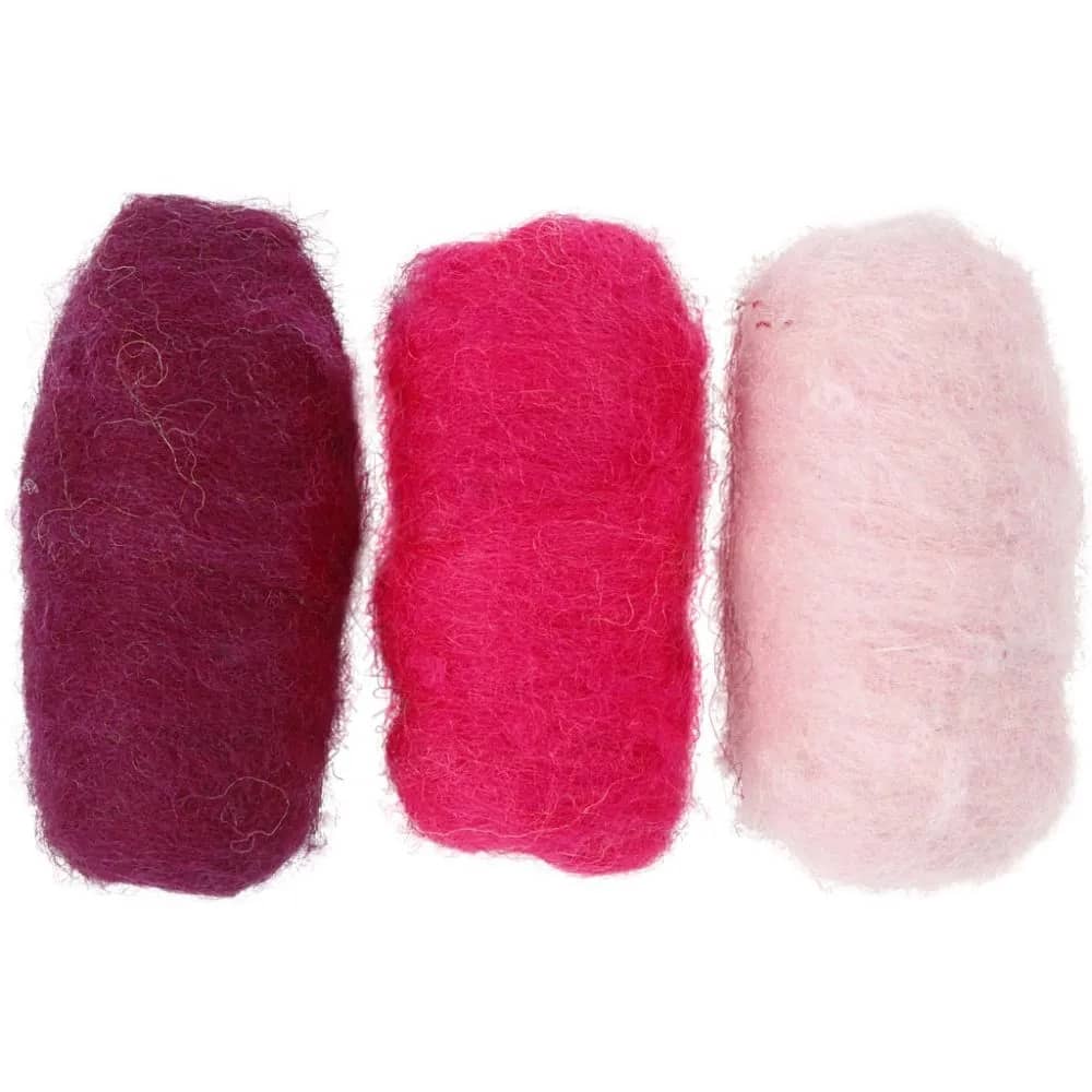 Gekaarde Wol - Paars/Rood - 3 x 10 gr