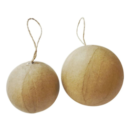 Kerstballen van papier-mache met ophanglust | 5-6 cm | 40 st