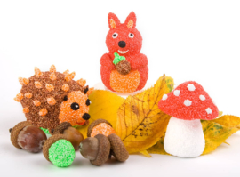 Knutselidee: Herfstfiguren van Styropor en Foam Clay