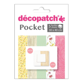 Decopatch Pocket nr 18 | 5 vellen decoupage papier van 30 x 40 cm